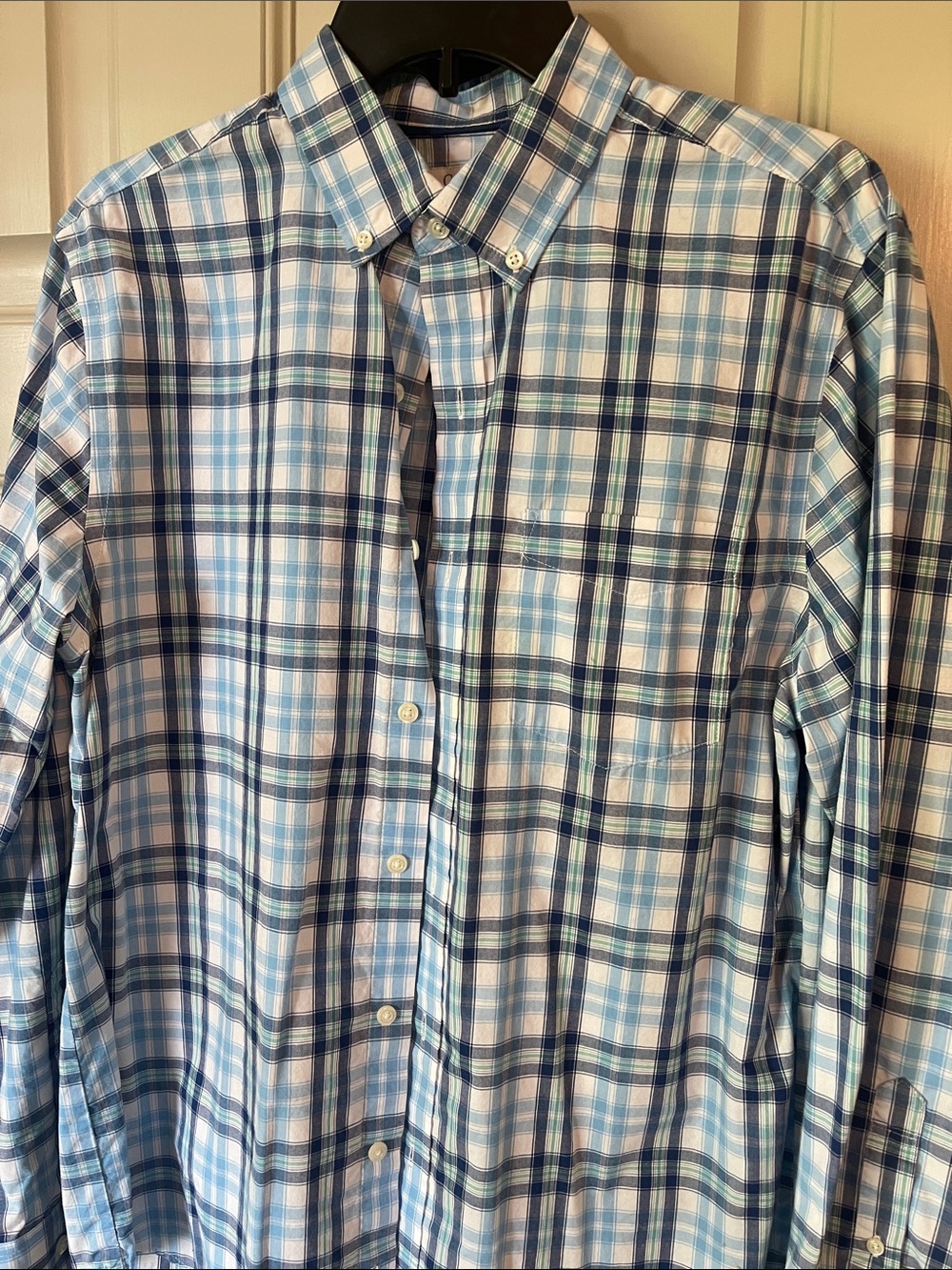 croft & barrow Light Blue and Navy Plaid Button-Down Shirt